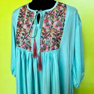 Hand embroidered babydoll dress